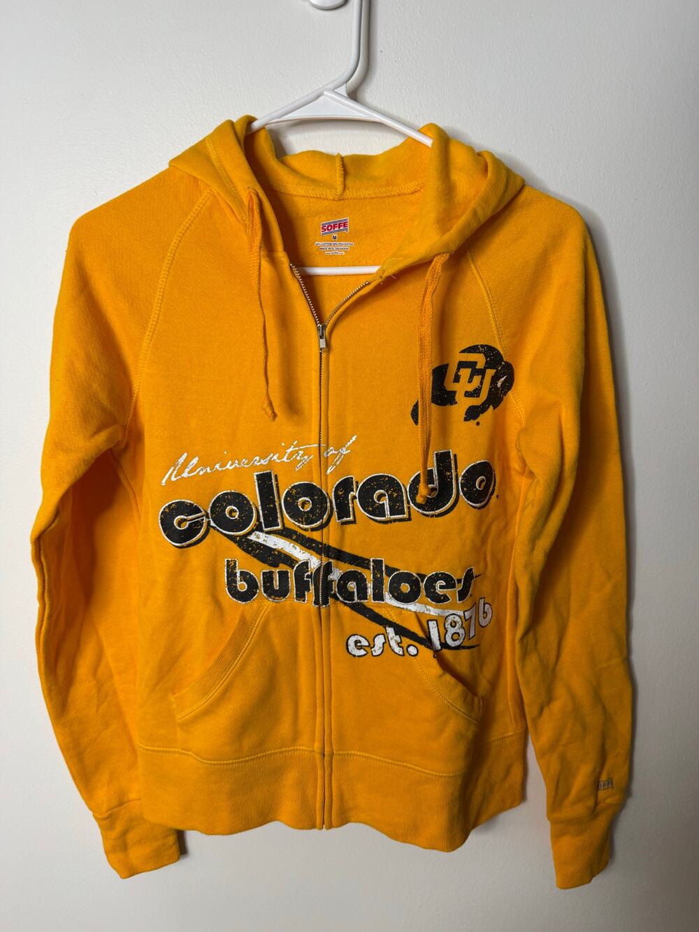Soffe University of Colorado Buffaloes Full Zip Yellow Medium
